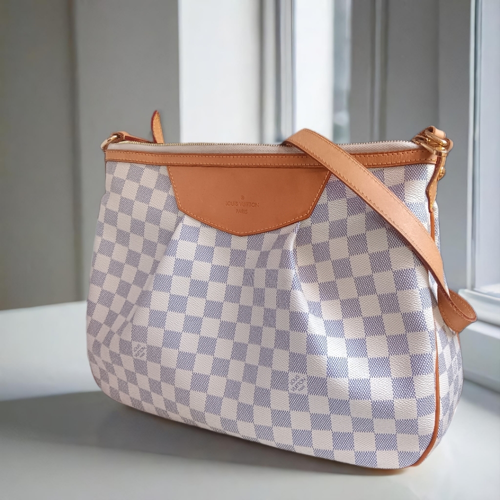 👜✨ Louis Vuitton Siracusa MM Damier Azur Crossbody & Shoulder Bag – EUC 🤍🌸 - Picture 5 of 17